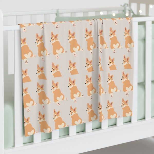 Corgi Butt Baby Swaddle Blanket, Newborn Gift for Baby, Corgi Lovers, Baby Shower Gift for Baby and Corgi Dog