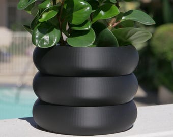 Modern Indoor Planter – Bubble Style Plant Pot, 3D Printed with Rounded Curvy Design – Playful Home Decor for Houseplants