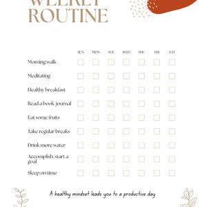 Printable Weekly Routine, Weekly Checklist, Digital Checklist ...