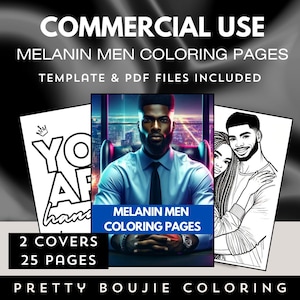 Melanin Coloring Pages, Coloring Pages, Black Men Coloring Book, Black Love Coloring Pages, Canva Coloring Book, Digital Coloring Book