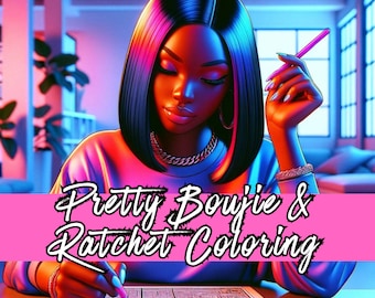Black Girl Magic, Baddie Coloring Book Pages, Adult Coloring Pages