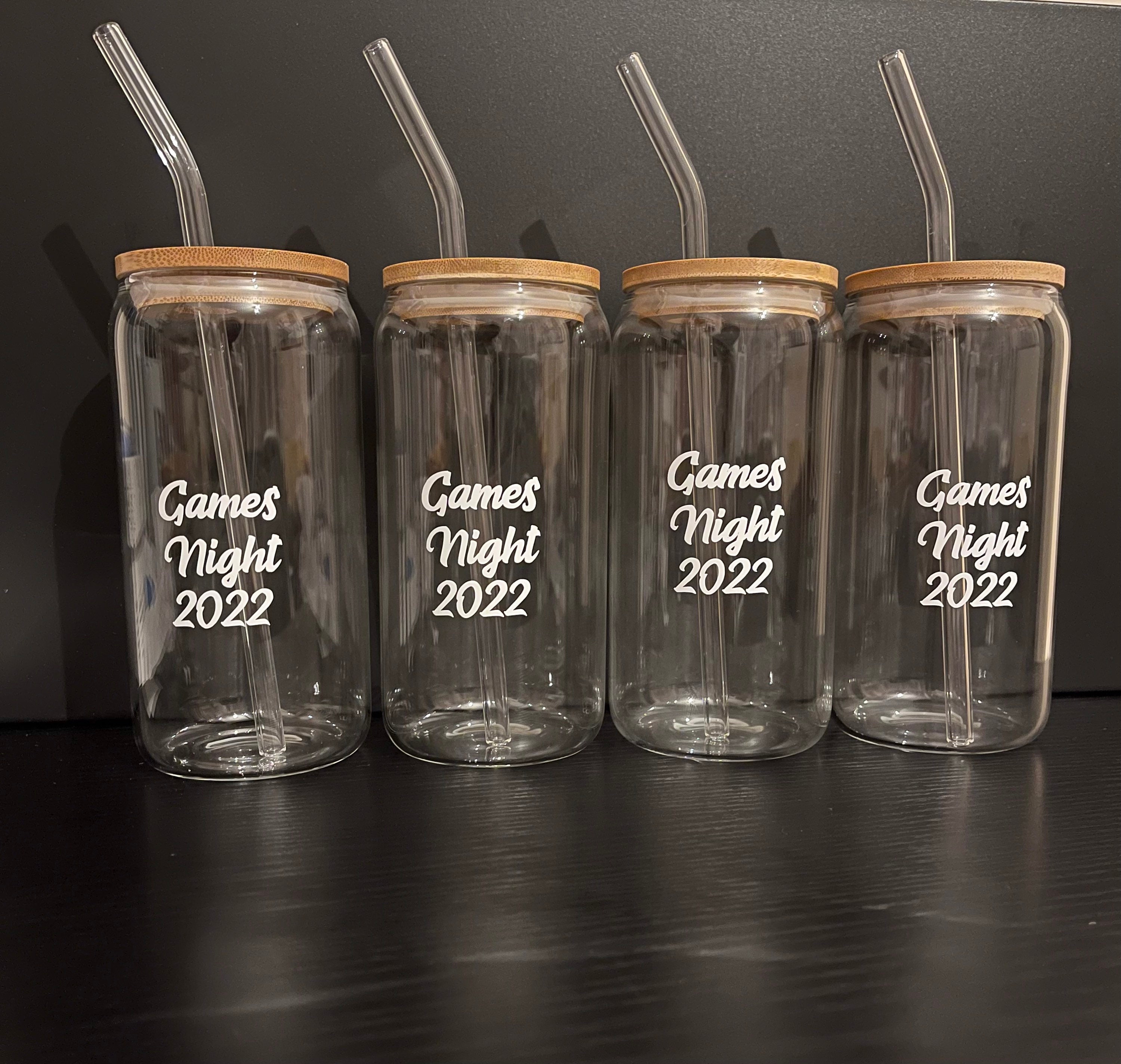 Drinking Glasses With Glass Straw - Clear Can Shaped Glass Cups