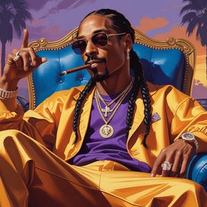 Snoop Dogg Wall Art Poster – Iconic Hip Hop Rap Legend Print – 90s West Coast Rap Decor – Urban Street Art for Music Lovers