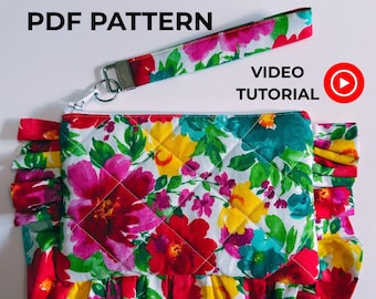 Ruffle Zipper Pouch Sewing Pattern: Beginner-Friendly PDF (Digital Download)