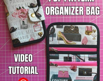 Organizer Bag Purse Pouch PDF Digital Sewing Pattern 4K Video Tutorial