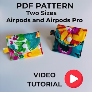 Airpod Case PDF Sewing Pattern: Beginner-Friendly Pouch + Video Tutorial (Digital Download)