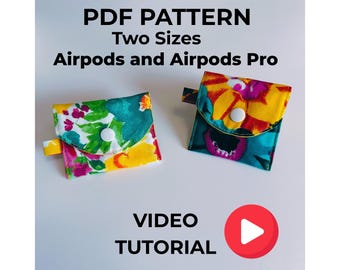 Airpod Case PDF Sewing Pattern: Beginner-Friendly Pouch + Video Tutorial (Digital Download)