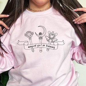Magical Girl in Training Sweatshirt | Anime Girls Wands Crewneck
