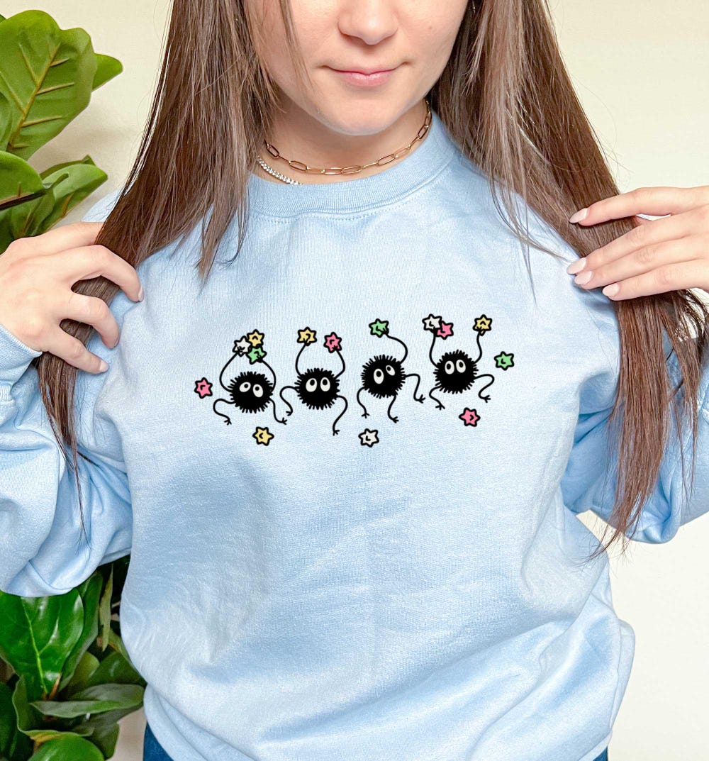 Soot Sprites Ghibli Series Sweatshirt | Cozy Anime Sweatshirt Tztshirt 2025 Topic