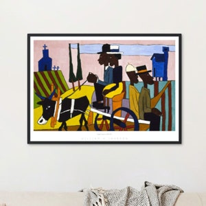 Vintage African American Art Going to Church William H Johnson Oil Painting Print Folk Art Style Black Digital Art Black Artist Prints 3712