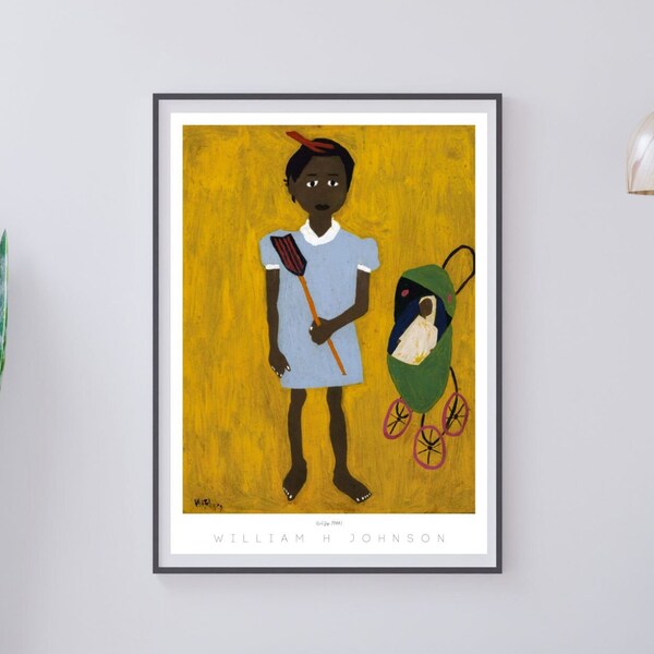 Vintage African American Art | Li'l Sis | William H Johnson | Black Girl Wall Art | Black Digital Art | Black Artist Prints | 3619