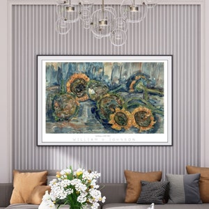 Vintage African American Wall Art | Black Americana | Sunflower Wall Art | William H Johnson | Black Artists | Still Life Art Prints | 3672
