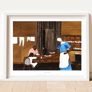 Vintage African American Art | Supper Time | Horace Pippin | Black Family Wall Art | Black Digital Art | Black Artist Prints | 3700