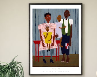 Vintage African American Art | Folk Family | William H Johnson | Black Family Wall Art | Black Digital Art | Black Artist Prints | 3662