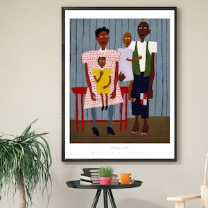 William H Johnson Print: Black Folk Art Family Portrait (Digital Download) 3662
