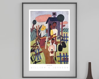 William H Johnson Print: Folk Family, Black Americana Art (Digital Download) 3622