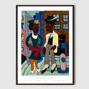 Harlem Renaissance Street Art Print Vintage Black Cityscape Printable Wall Decor AfricanAmerican Art Black Artist Print Bookshelf Decor 3638