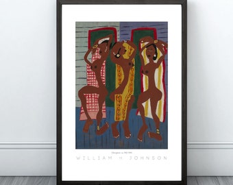 Vintage African American Art | Three Dancers | William H Johnson | Black Women Wall Art | Black Digital Art | Black Artist Prints | 3623