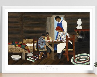 Vintage African American Art | Giving Thanks| Horace Pippin | Black Family Wall Art | Black Digital Art | Black Artist Print 3702