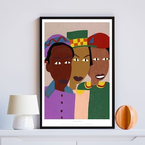 William H Johnson Print: Three Friends, Black Girl Art (Digital Download) 3710