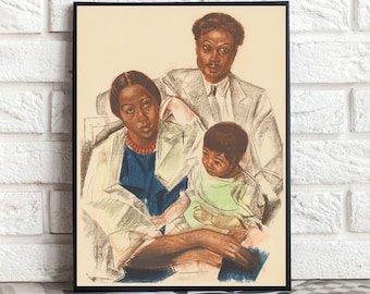 Vintage afroamerikanische Familien Porträt Kunstdruck (Digital Download) 3763