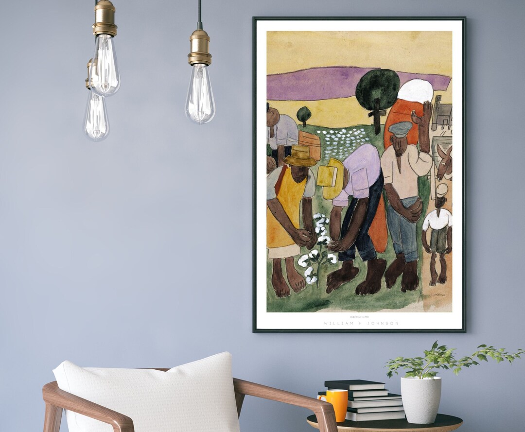 Vintage African American Art Cotton Pickers William H Johnson