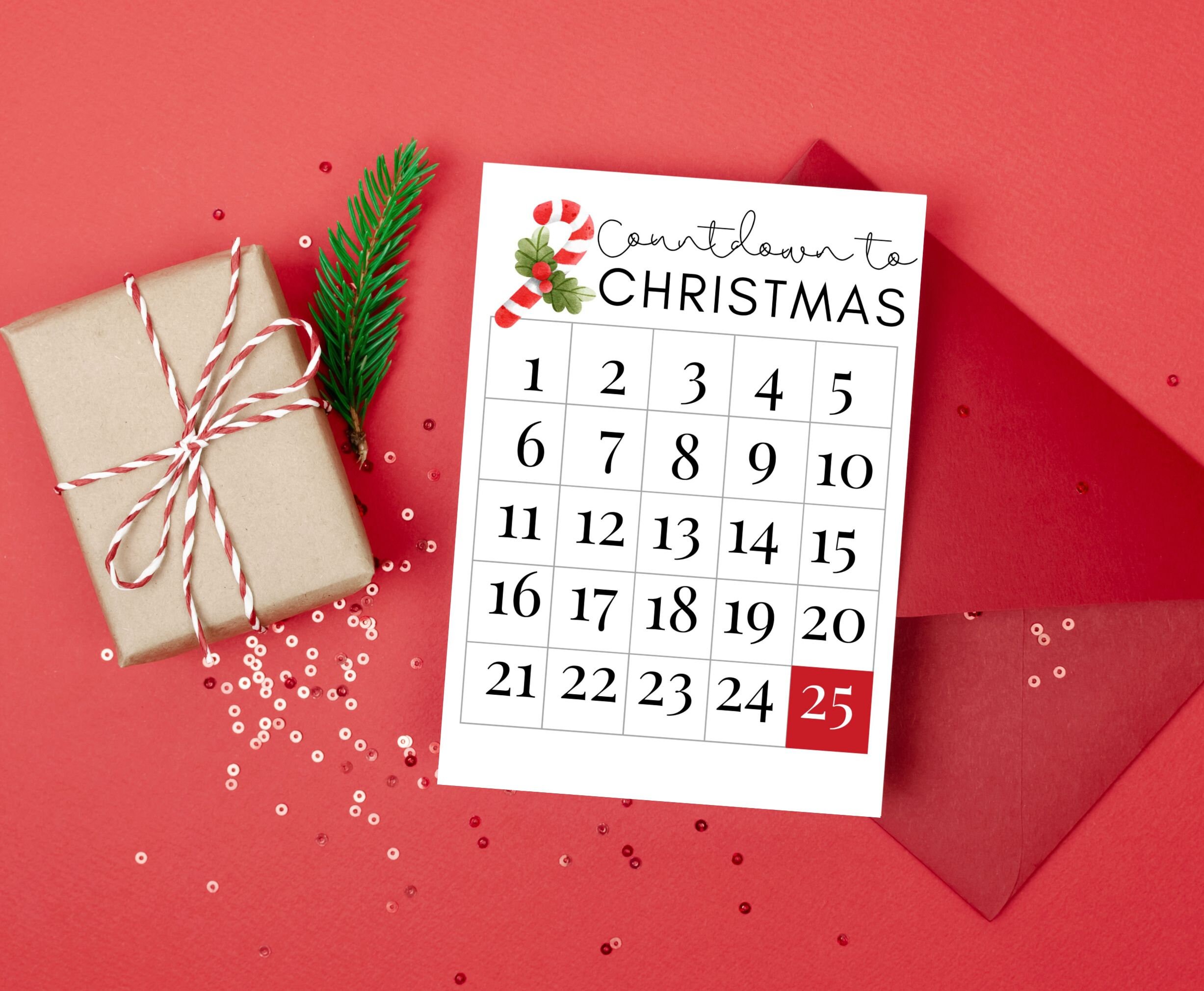 Christmas Countdown Countdown Calendar Christmas Printable - Etsy