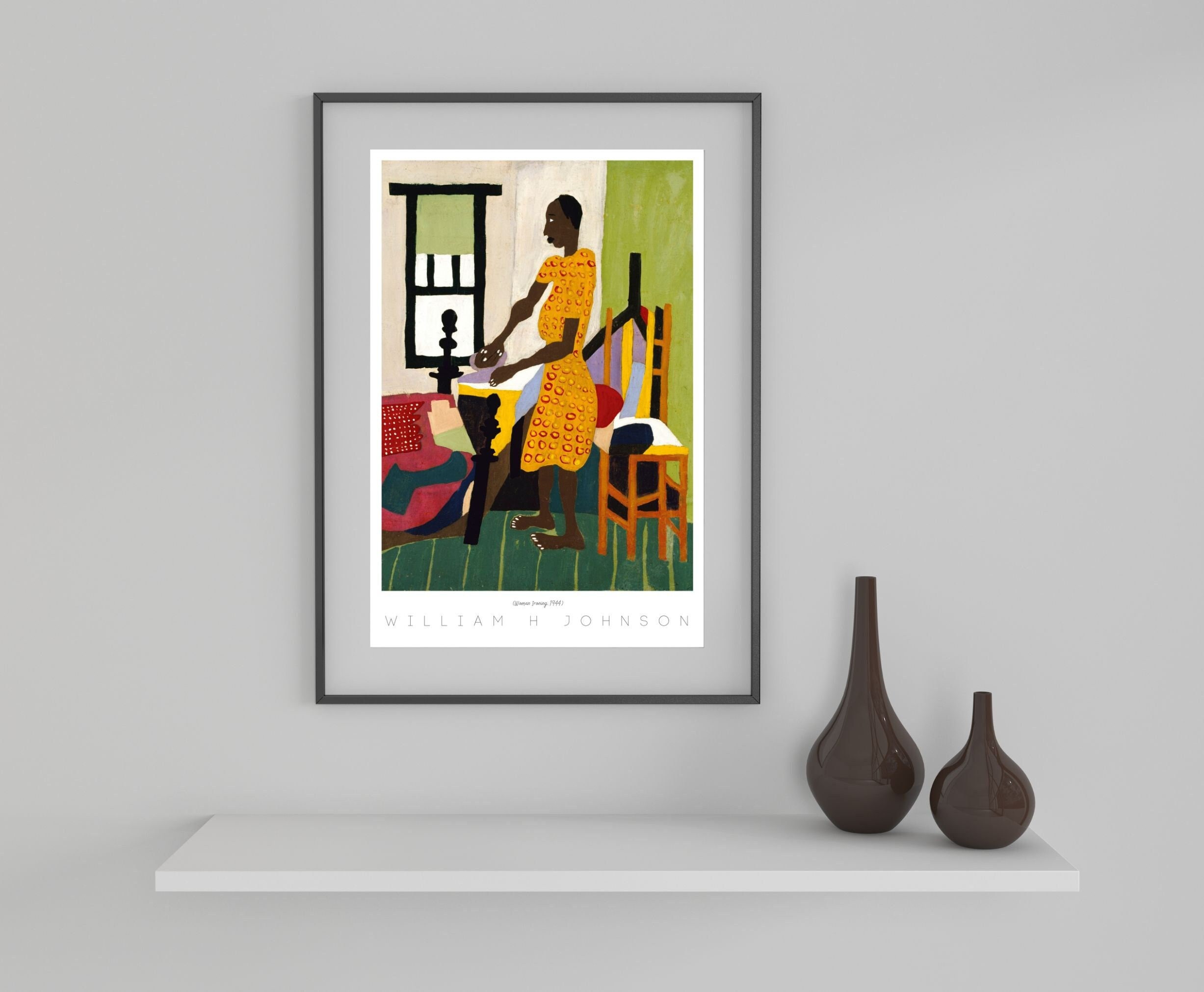 William H Johnson Print: Black Woman Ironing, African American Art (Digital Download) 3621