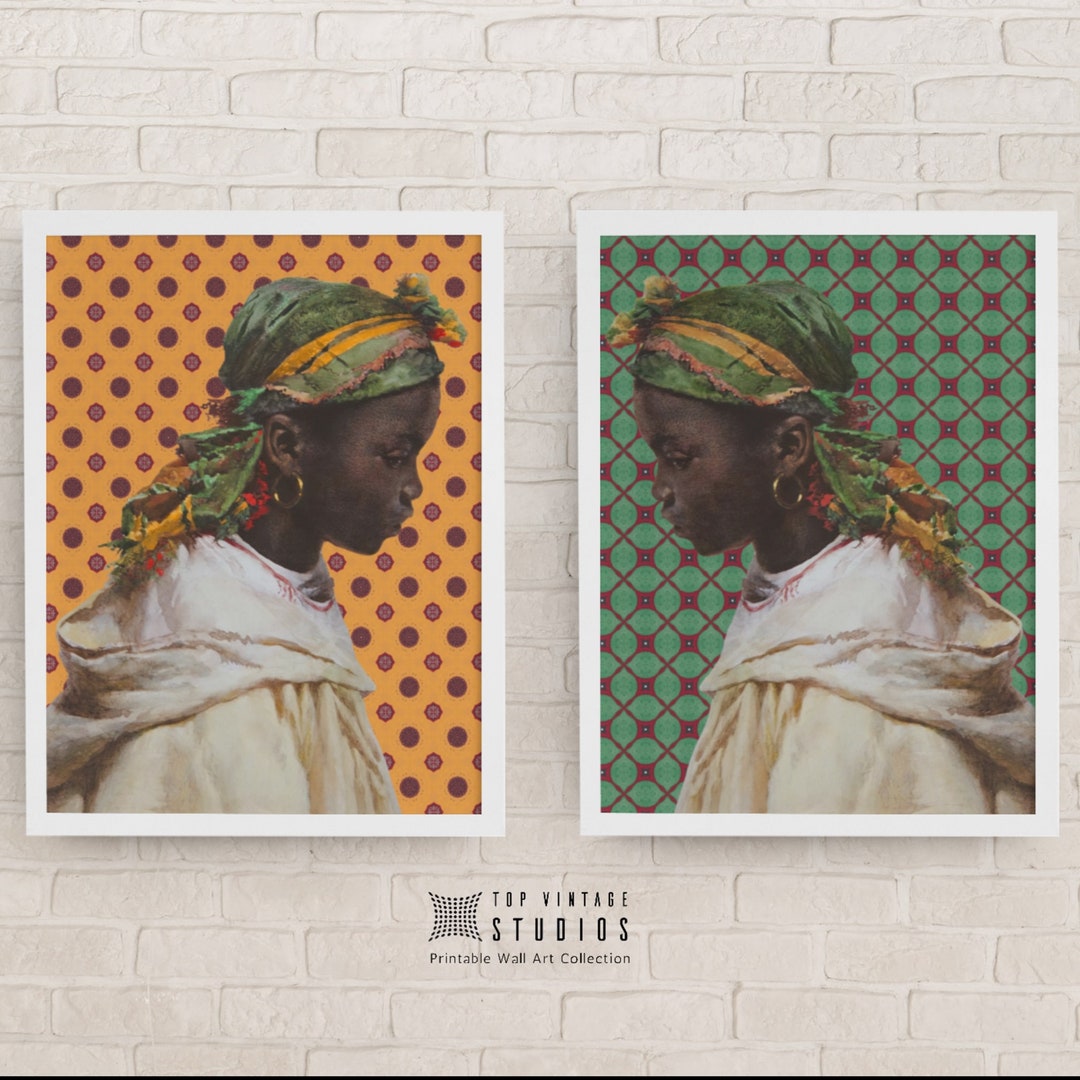 Abstract Black Woman Portrait Print: Colorful Gallery Wall Art (digital ...