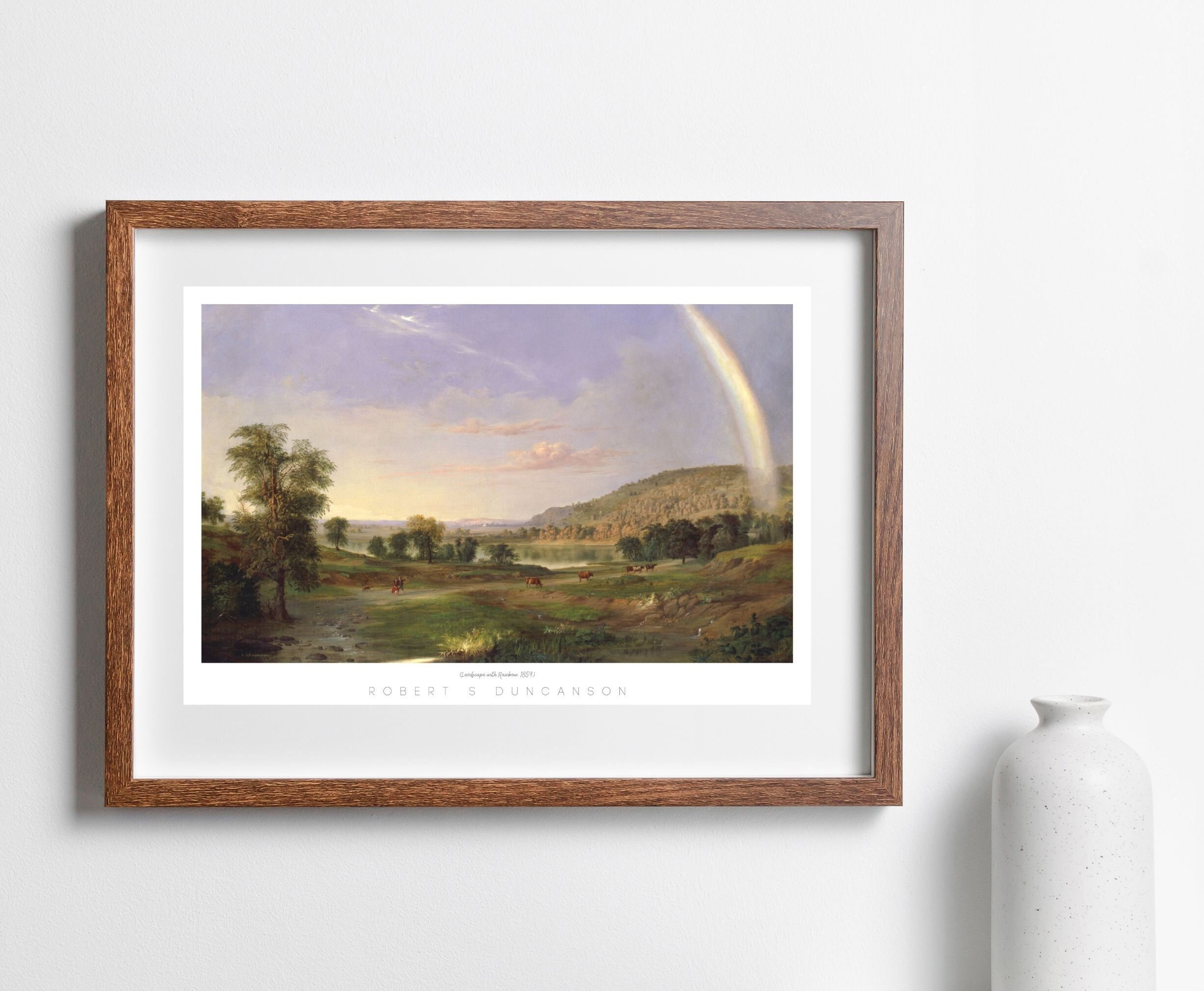 Vintage Landscape Print: Robert S. Duncanson Painting (digital