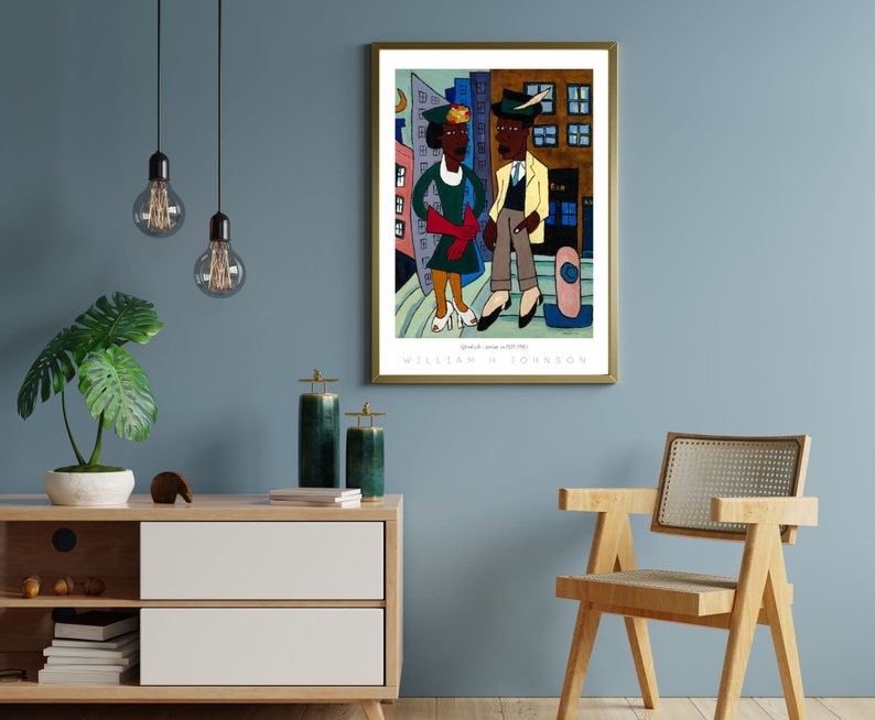Vintage African American Art Street Life Harlem William H Etsy