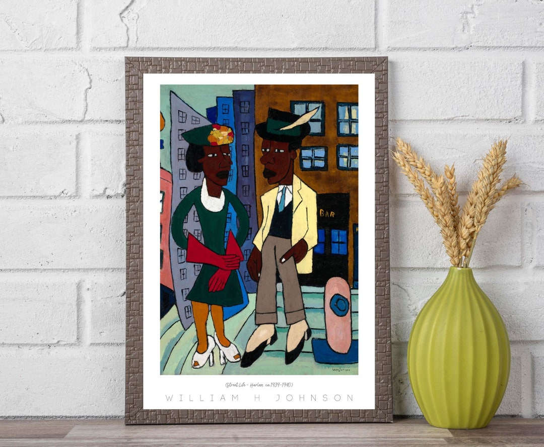 Vintage African American Art Street Life Harlem William H Johnson Black