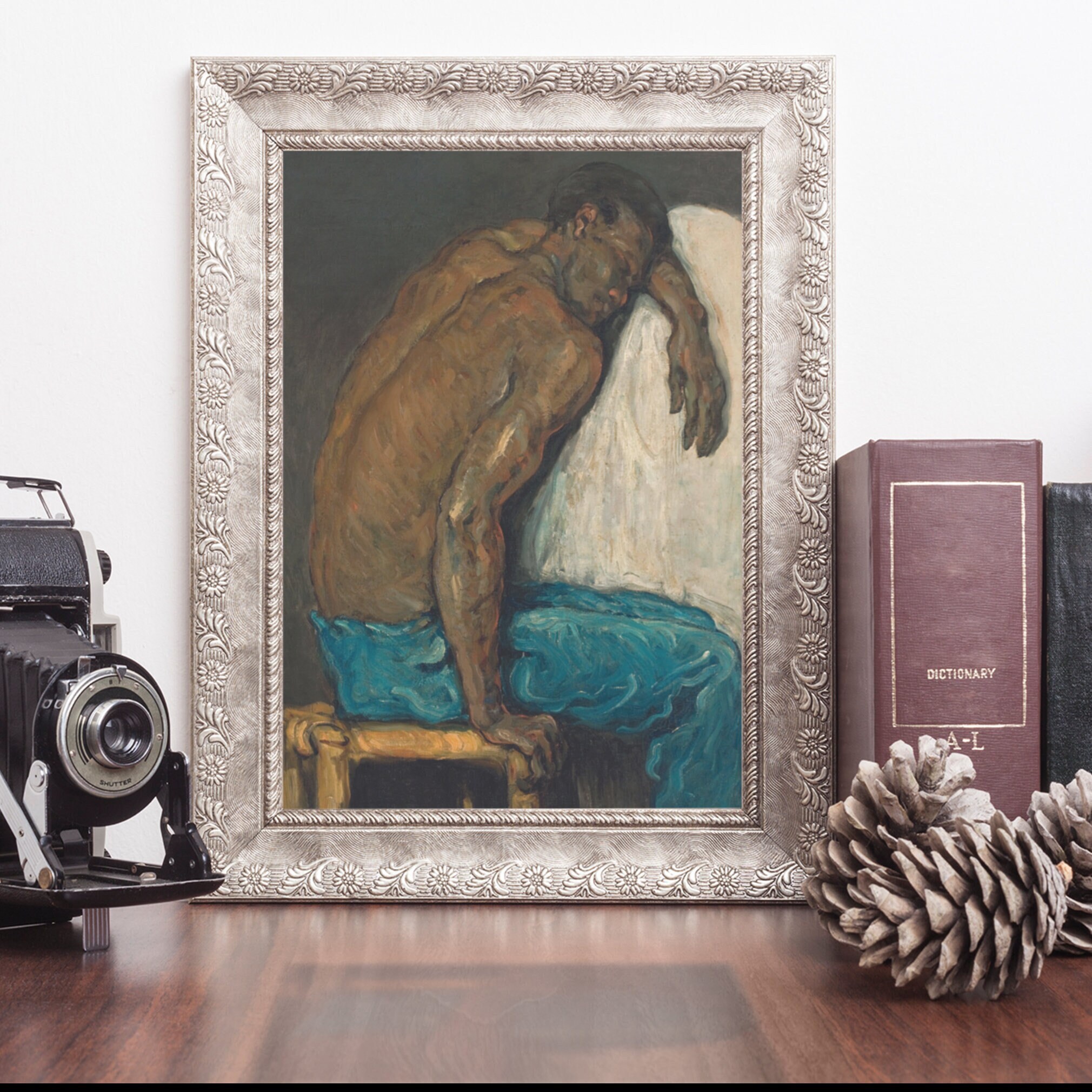 Abstract African American Man Portrait: Dark Academia Wall Art (Digital Print) 3839