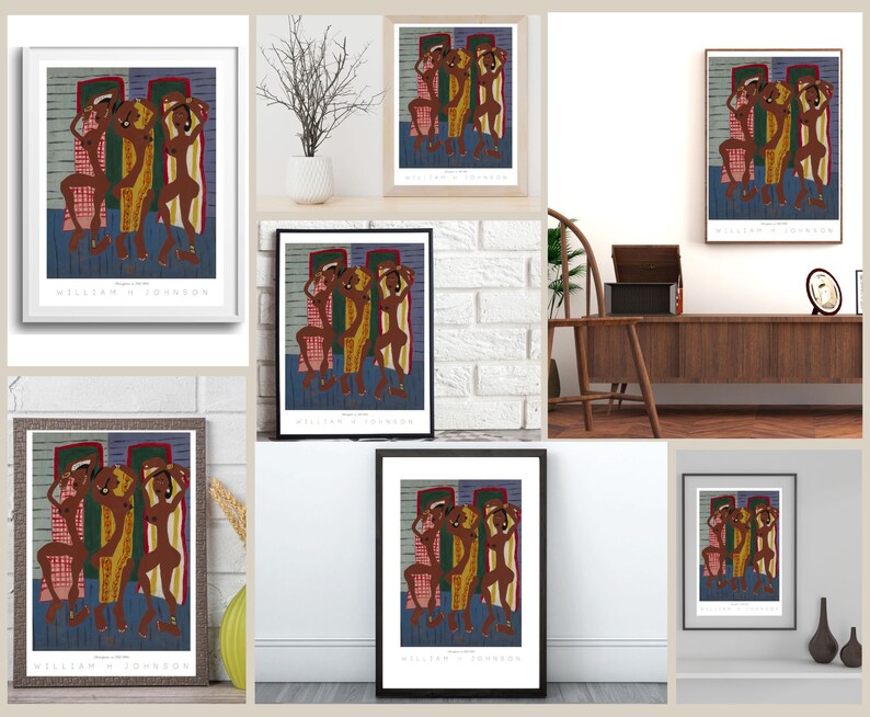 Vintage African American Art Folk Art Prints Gallery Wall Set Etsy