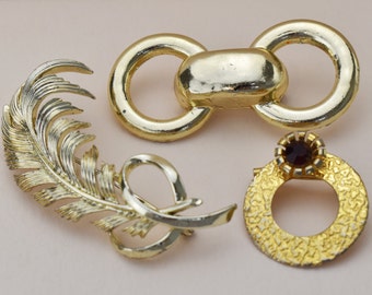 Lot De 3 Broches Vintage - Réf. REF15753J - Occasion, Style Rétro