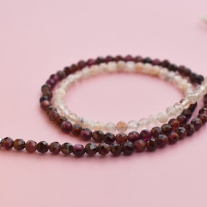Collier en pierre de soleil et grenat, tour de cou en perles de cristal multi-pierres, petit collier de collier en pierres précieuses à facettes, cadeau bijoux unique accent fin femme