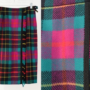 Gonna a tubino scozzese in lana vintage taglia 6, gonna midi autunnale colorata, spedizione veloce dagli Stati Uniti