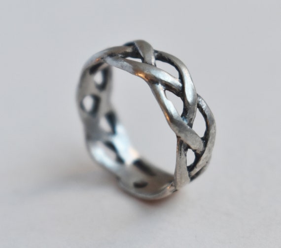 Braided Celtic ring sterling silver, simple basic… - image 8