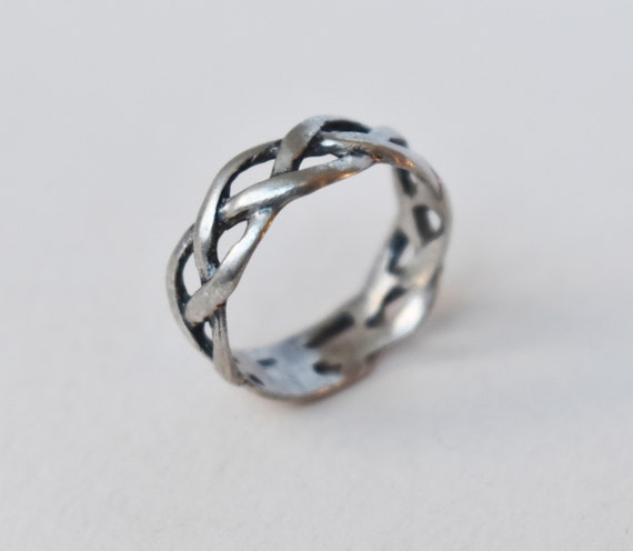 Braided Celtic ring sterling silver, simple basic… - image 7