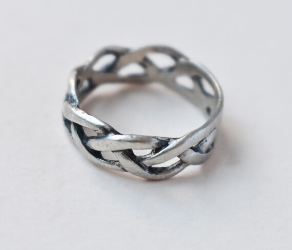 Braided Celtic ring sterling silver, simple basic… - image 3