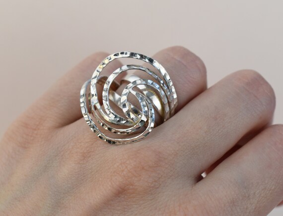 Massive ring silver, bold extravagant ring for wo… - image 6