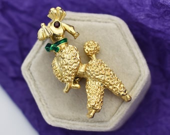 Mignon vintage Monet Designer Français Caniche Chien Broche France
