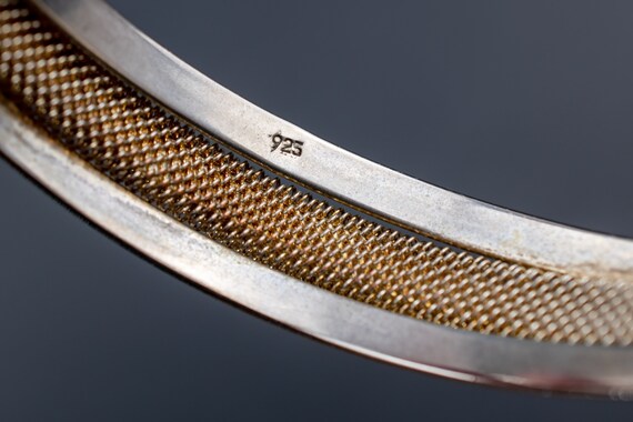 Mesh open bangle sterling silver, basic accent st… - image 6