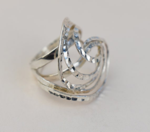 Massive ring silver, bold extravagant ring for wo… - image 3