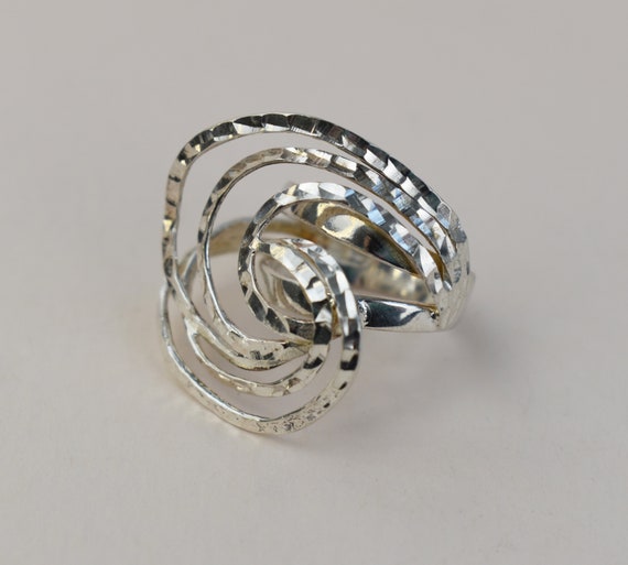 Massive ring silver, bold extravagant ring for wo… - image 9