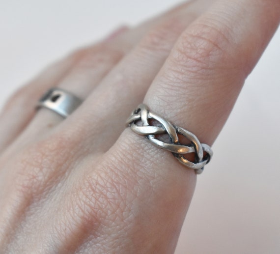 Braided Celtic ring sterling silver, simple basic… - image 6