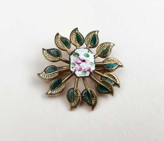 Guilloche enamel brooch, cute little lapel pin, s… - image 8