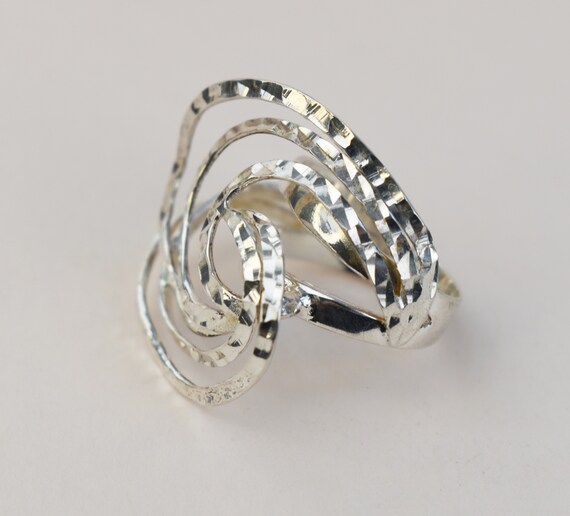 Massive ring silver, bold extravagant ring for wo… - image 4