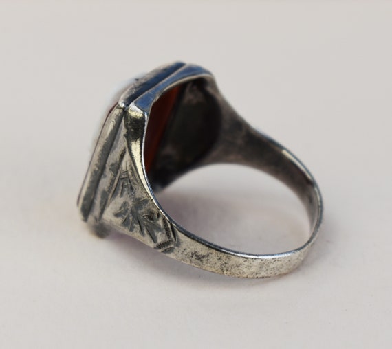 Roman cameo ring for men, massive 925 sterling si… - image 6