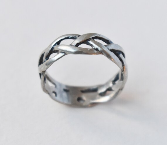 Braided Celtic ring sterling silver, simple basic… - image 4
